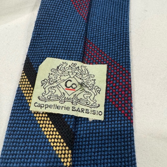 Vintage Cappellerie Barbisio Italian Men's Blue Knit Tie - Picture 6 of 8
